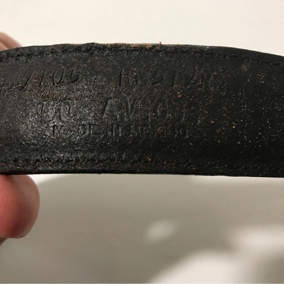 Dos Amigos Black Roped Double Strap Genuine Leather Belt Replaceable Buckle 42 - Picture 6 of 8